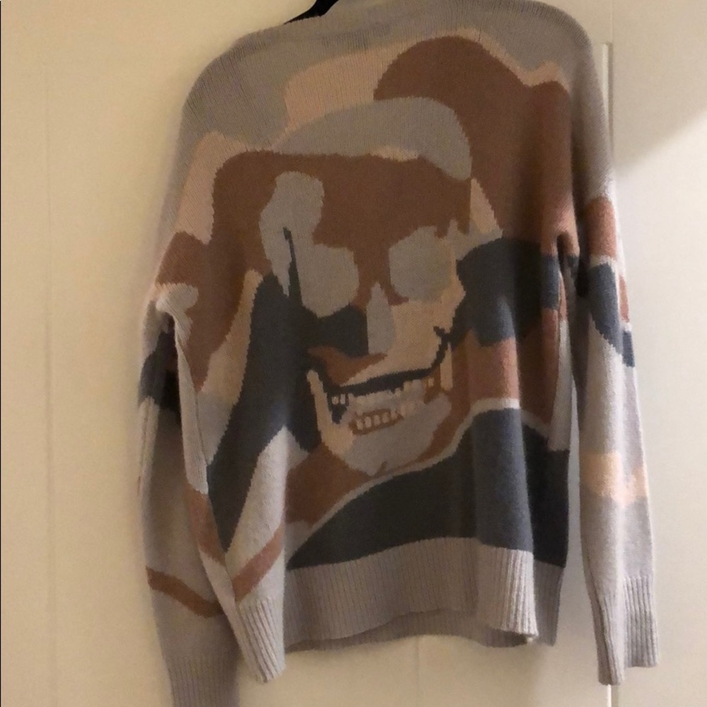 SKULL CASHMERE natural colored camo skull sweater